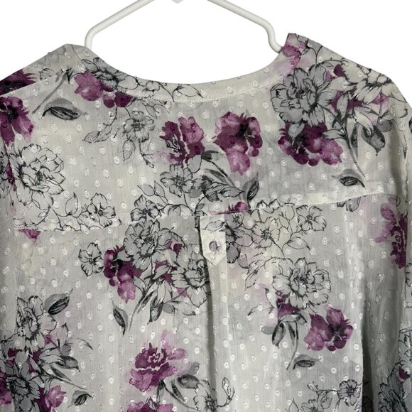 Torrid Womens Floral Sheer Blouse With 3/4 Sleeves & Polka Dot Detail - Size 2X - Picture 6 of 7